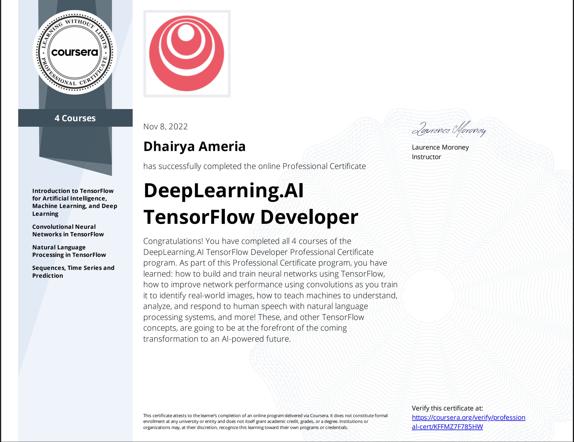 TensorFlow Developer Certificate
